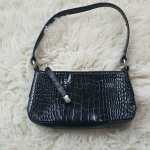 Ralph Lauren black leather snakeskin patte…